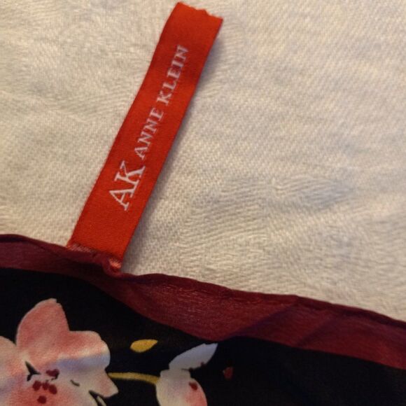 Vintage Anne Klein Silk Bright Floral Scarf - Picture 5 of 9